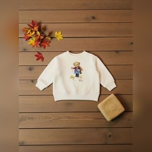 Ralph Lauren 9 Months Cream Sweatshirt with Teddy Bear Design🧸🧸🧸🧸